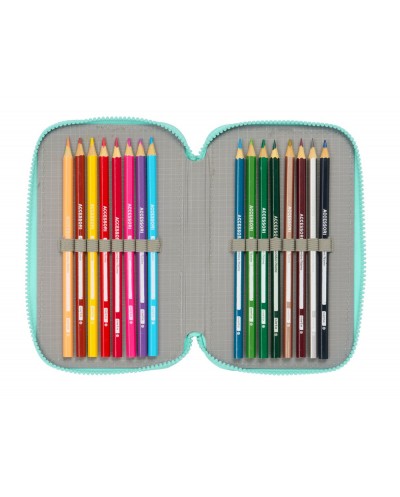 Plumier escolar safta triple 37 piezas vaiana 55x125x195 mm