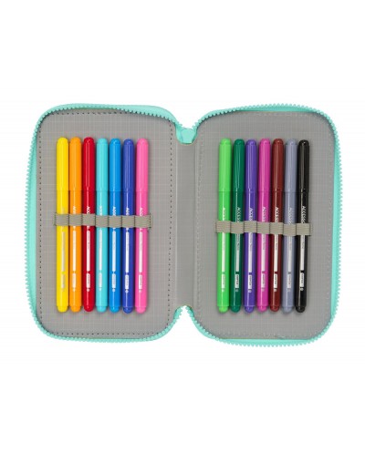 Plumier escolar safta triple 37 piezas vaiana 55x125x195 mm