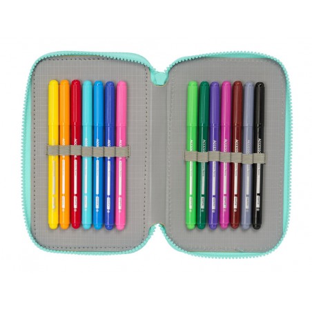 Plumier escolar safta triple 37 piezas vaiana 55x125x195 mm
