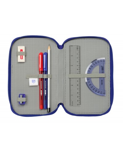 Plumier escolar safta triple 37 piezas atletico de madrid 195x125x55 mm