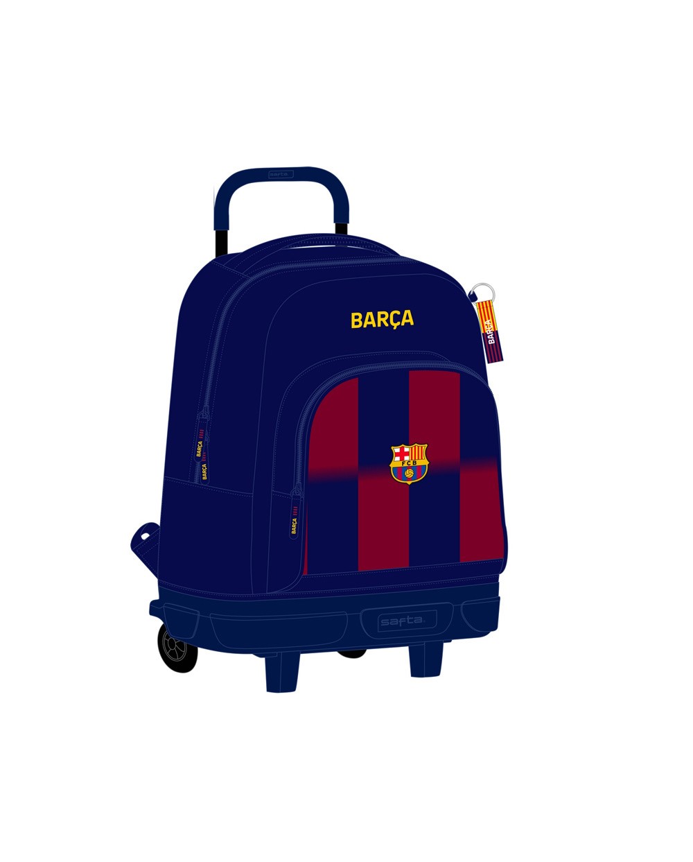 Mochila safta grande con ruedas compact extraible fc barcelona 1 equipacion 25 26 450x330x220 mm