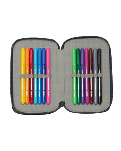 Plumier escolar safta doble pequeno 29 piezas real madrid 1 equipacion 25 26 195x125x40 mm