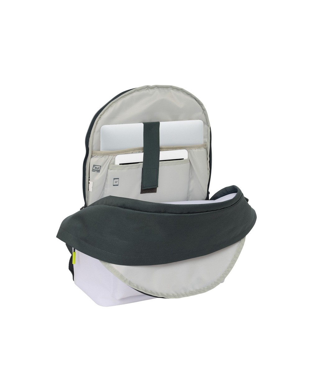 Mochila safta doble para portatil 156usb real madrid 1 equipacion 25 26 440x310x180 mm