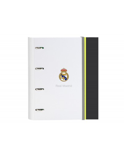 Carpeta safta 4 anillas de 35mm a4 con recambio 100h con goma y 5 separadores real madrid 1 equipacion 25 26