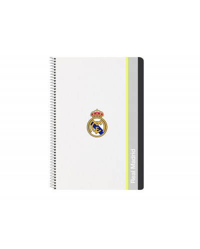 Cuaderno espiral safta folio 80h 60gr cuadro 4mm tapa extradura real madrid 1 equipacion 25 26