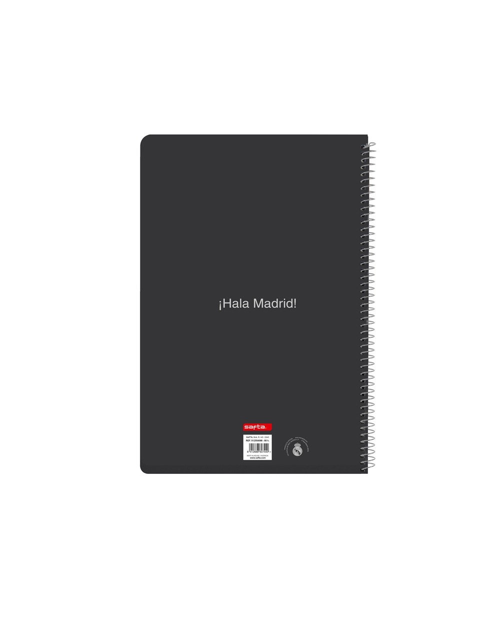 Cuaderno espiral safta folio 80h 60gr cuadro 4mm tapa extradura real madrid 1 equipacion 25 26
