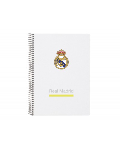 Cuaderno espiral safta cuarto 80h 60gr cuadro 4mm tapa extradura real madrid 1 equipacion 25 26