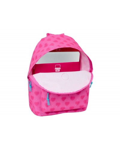 Mochila safta para portatil 141 barbie corazones 410x310x160 mm
