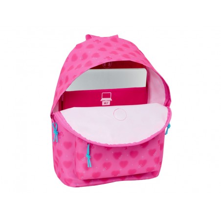 Mochila safta para portatil 141 barbie corazones 410x310x160 mm