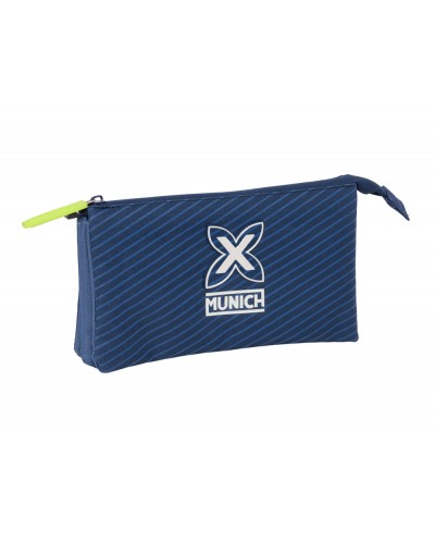 Bolso escolar portatodo safta triple munich blue indigo 120x220x30 mm