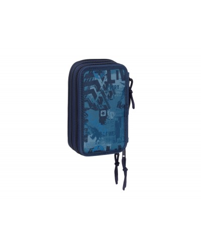 Plumier escolar safta triple 37 piezas new edition 195x125x55 mm