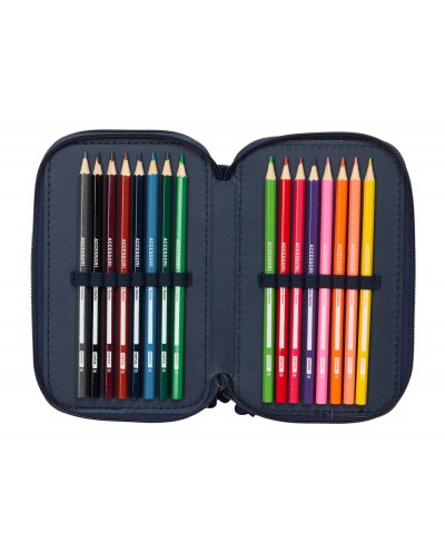 Plumier escolar safta triple 37 piezas new edition 195x125x55 mm