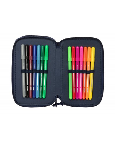 Plumier escolar safta triple 37 piezas new edition 195x125x55 mm