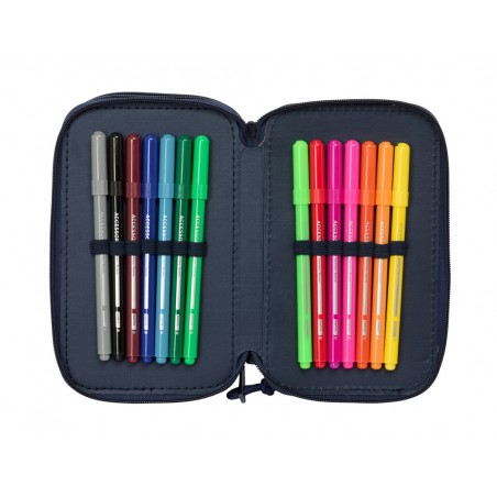 Plumier escolar safta triple 37 piezas new edition 195x125x55 mm