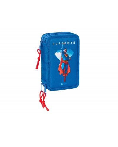 Plumier escolar safta triple 37 piezas superman 195x125x55 mm