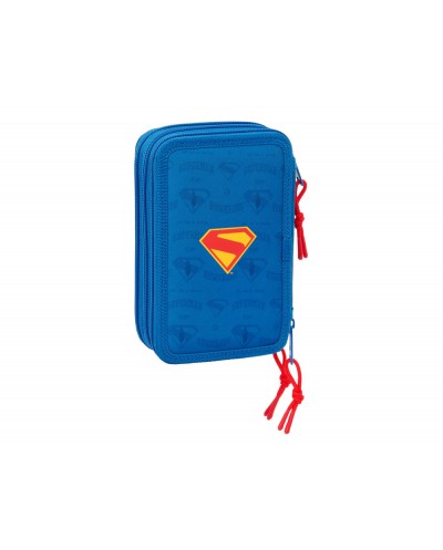 Plumier escolar safta triple 37 piezas superman 195x125x55 mm