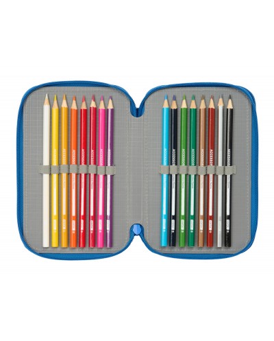 Plumier escolar safta triple 37 piezas superman 195x125x55 mm