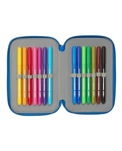 Plumier escolar safta triple 37 piezas superman 195x125x55 mm