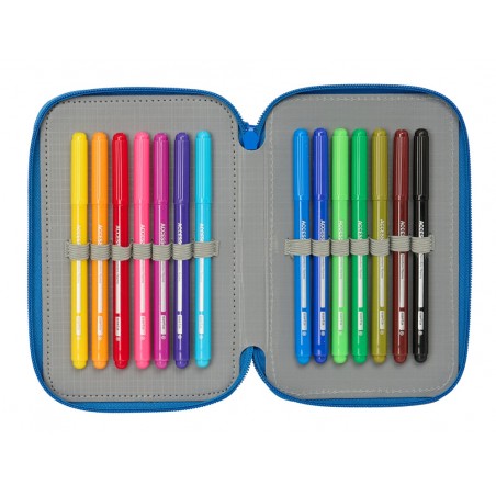 Plumier escolar safta triple 37 piezas superman 195x125x55 mm