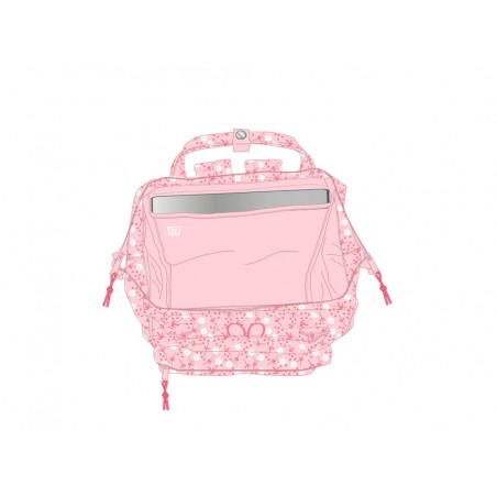Mochila safta con asas para portatil 13 miffy flores 400x270x190 mm