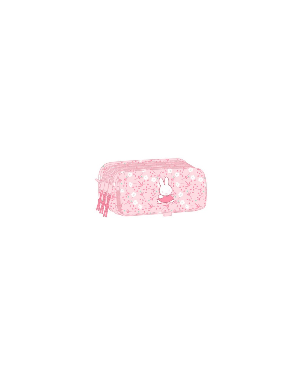 Bolso escolar portatodo safta triple big miffy flores 100x215x80 mm