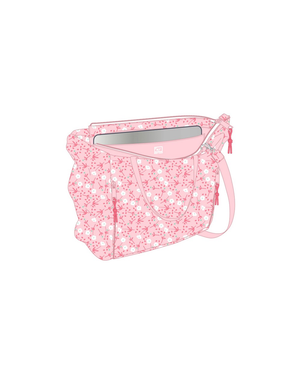 Bolso con bolsillo safta para portatil 141 miffy flores 310x400x170 mm