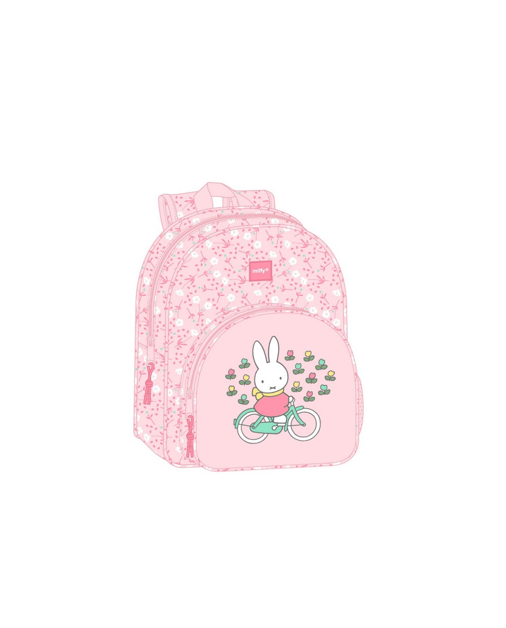 Mochila safta infantil adaptable a carro miffy flores 340x260x110 mm