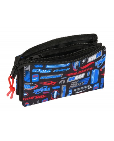 Bolso escolar portatodo safta triple hot wheels 120x220x30 mm