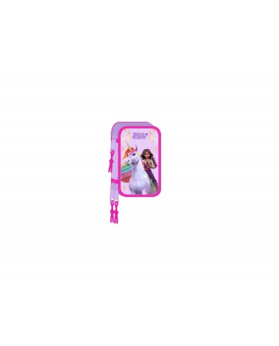 Plumier escolar safta triple 37 piezas unicorn academy 195x125x55 mm