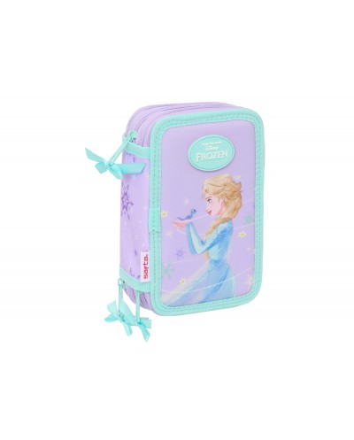 Plumier escolar safta triple 37 piezas frozen spirit 195x125x55 mm