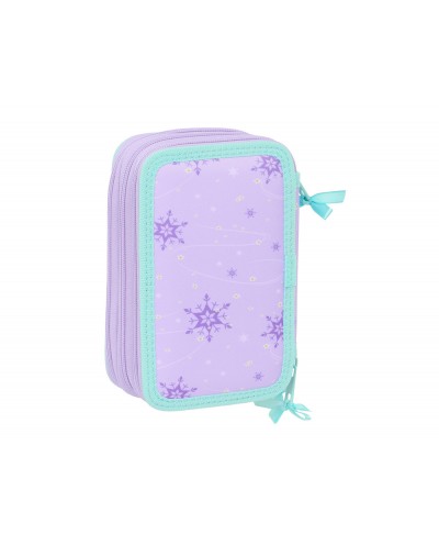 Plumier escolar safta triple 37 piezas frozen spirit 195x125x55 mm