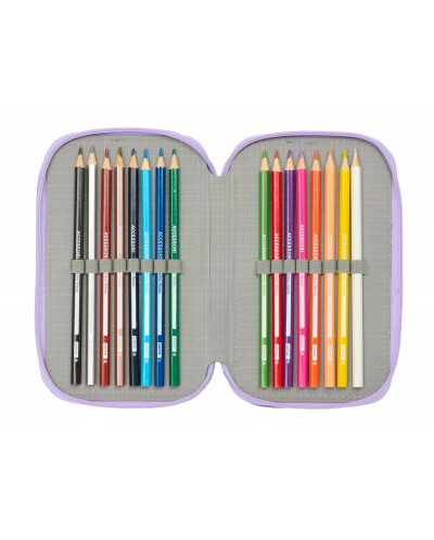 Plumier escolar safta triple 37 piezas frozen spirit 195x125x55 mm