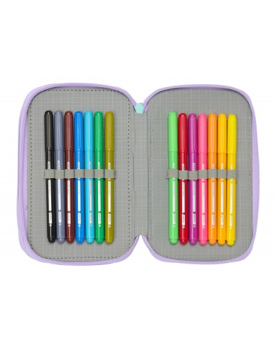 Plumier escolar safta triple 37 piezas frozen spirit 195x125x55 mm