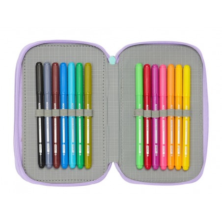 Plumier escolar safta triple 37 piezas frozen spirit 195x125x55 mm