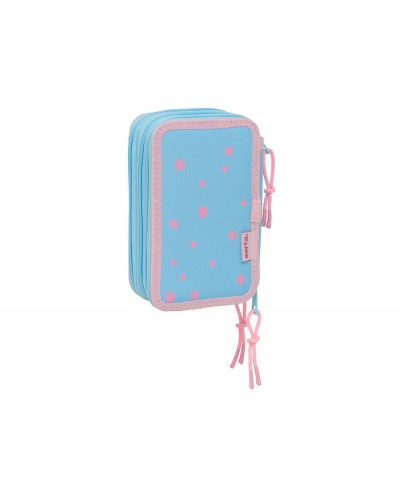 Plumier escolar safta triple 37 piezas stitch happy 195x125x55 mm