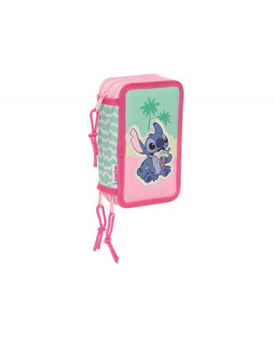 Plumier escolar safta triple 37 piezas stitch ice cream 195x125x55 mm