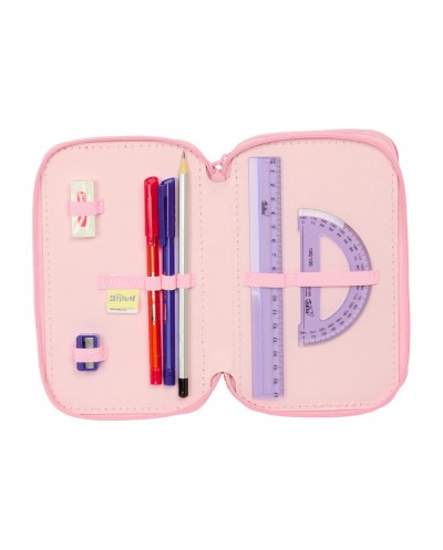 Plumier escolar safta triple 37 piezas stitch ice cream 195x125x55 mm