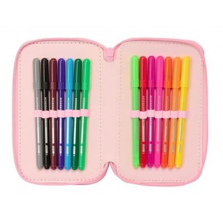 Plumier escolar safta triple 37 piezas stitch ice cream 195x125x55 mm