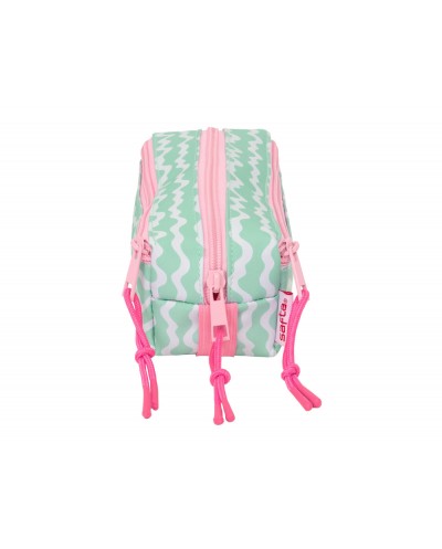 Bolso escolar portatodo safta triple pequeno con goma elastica 22cm stitch ice cream 85x220x60 mm