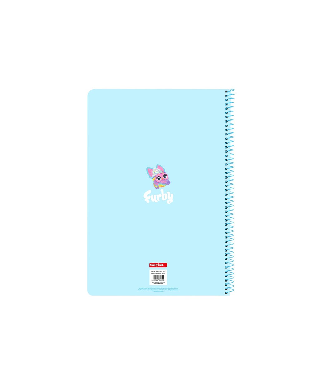 Cuaderno espiral safta folio 80h 60gr cuadro 4mm tapa extradura furby