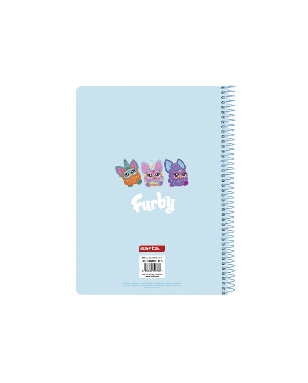 Cuaderno espiral safta cuarto 80h 60gr cuadro 4mm tapa extradura furby