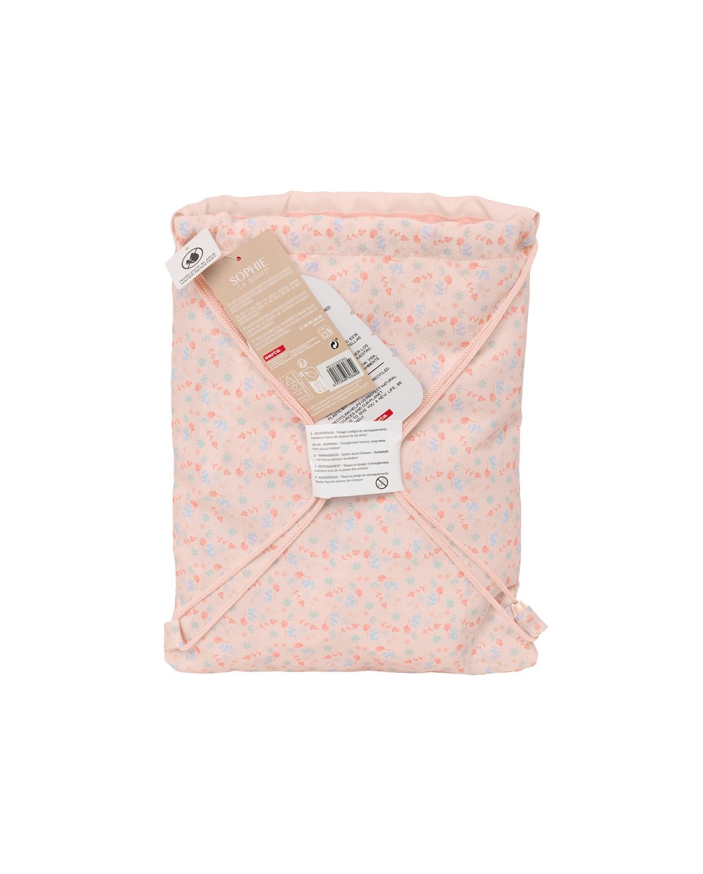 Saco plano safta junior reciclado y repelente al agua sophie la girafe joy 340x260x10 mm