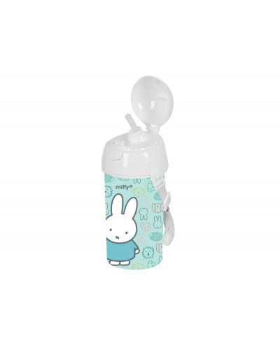 Botella portaliquidos safta 500ml apertura automatica con pajita miffy friends 195x75x75 mm