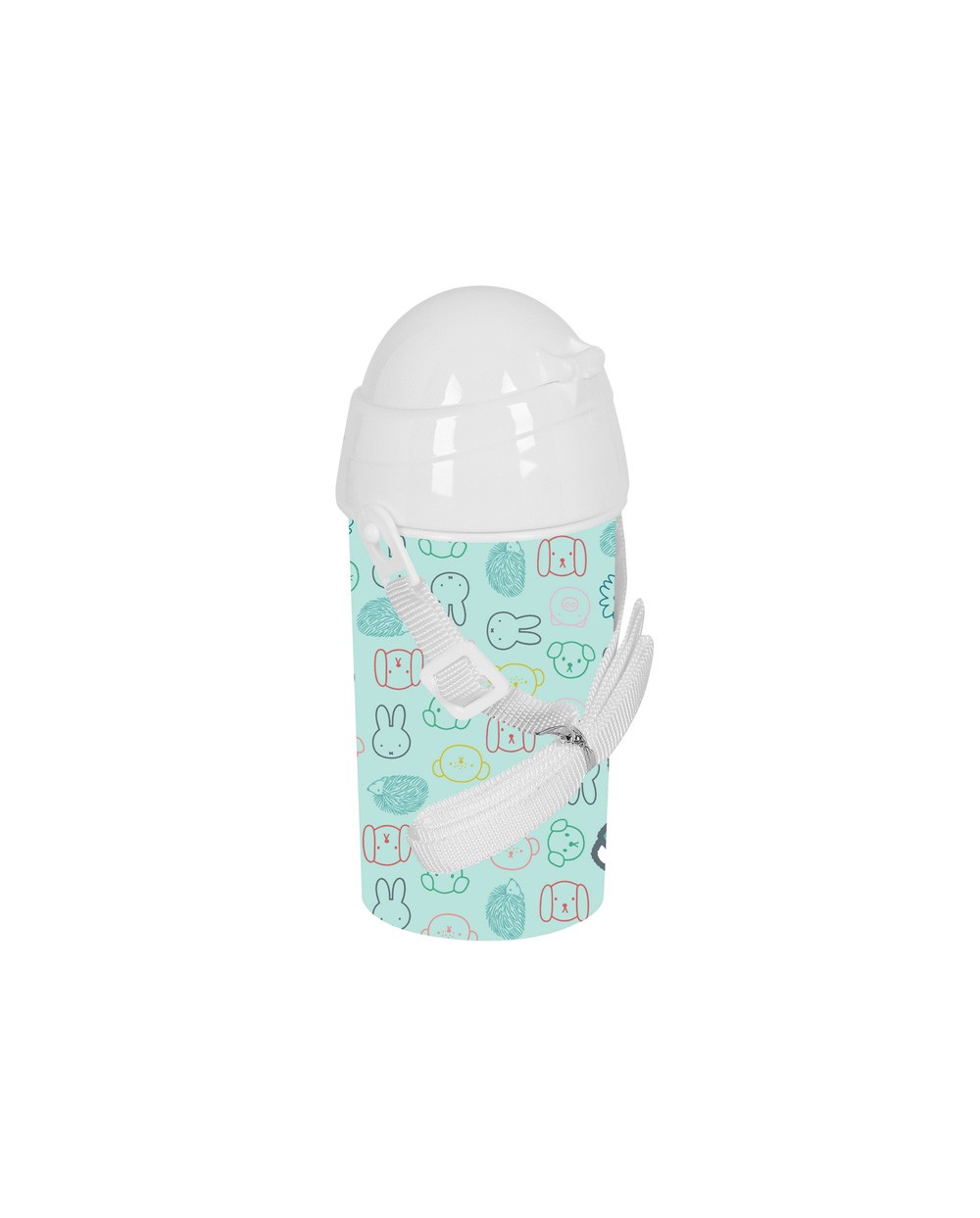 Botella portaliquidos safta 500ml apertura automatica con pajita miffy friends 195x75x75 mm