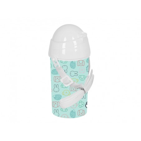 Botella portaliquidos safta 500ml apertura automatica con pajita miffy friends 195x75x75 mm