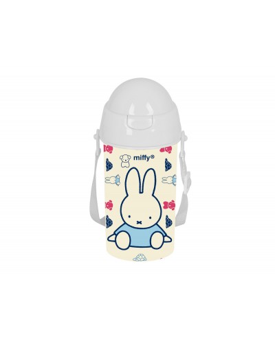Botella portaliquidos safta 500ml apertura automatica con pajita miffy buddy 195x75x75 mm