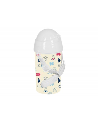 Botella portaliquidos safta 500ml apertura automatica con pajita miffy buddy 195x75x75 mm