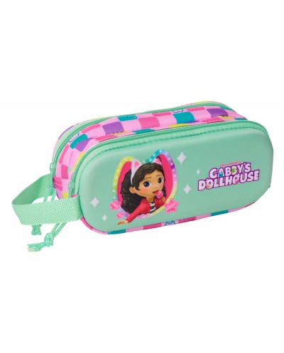 Bolso escolar portatodo safta doble 3d mochilas 3d gabby s dollhouse 80x210x60 mm