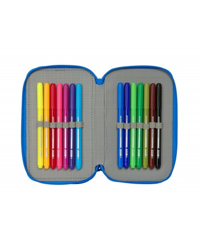 Plumier escolar safta triple 37 piezas batman preescolar 195x125x55 mm