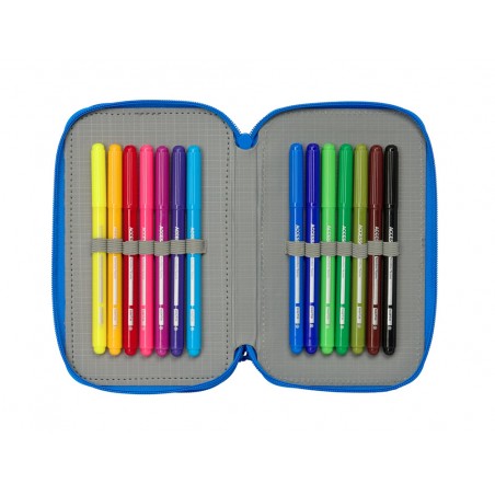 Plumier escolar safta triple 37 piezas batman preescolar 195x125x55 mm